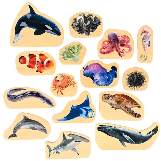 TickiT® Wooden Sea Life Blocks Set